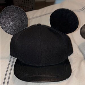 Black Pleather Mickey Ears Cap. Disney x H&M